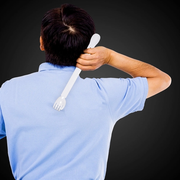 15" white plastic back scratcher with customization options.... from ASI 42016 Brighter Promotions Inc