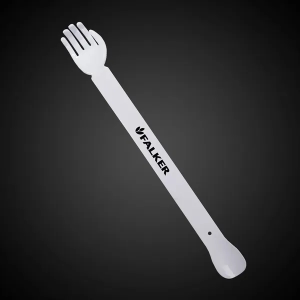 15" white plastic back scratcher with customization options.... from ASI 42016 Brighter Promotions Inc
