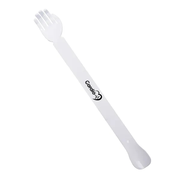 15" white plastic back scratcher with customization options.... from ASI 42016 Brighter Promotions Inc