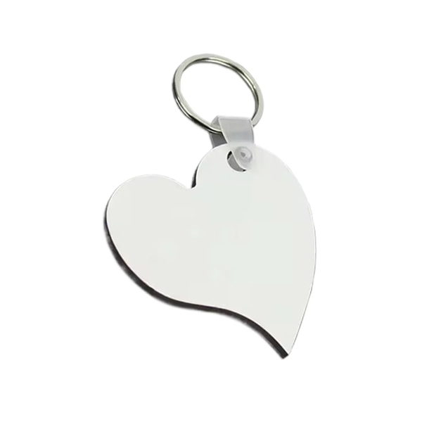 Heart shaped MDF keychain plus free sublimation heat transfer printing in... from ASI 37218 Athena Promo (tm)