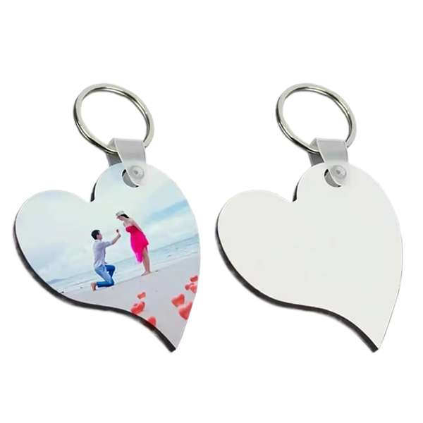 Heart shaped MDF keychain plus free sublimation heat transfer printing in... from ASI 37218 Athena Promo (tm)