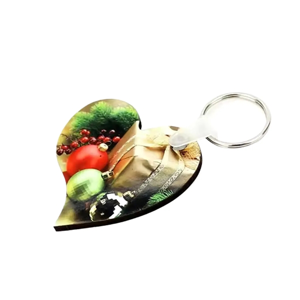 Heart shaped MDF keychain plus free sublimation heat transfer printing in... from ASI 37218 Athena Promo (tm)