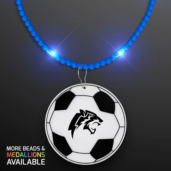 Still-Light Beads with Soccer Ball Medallions; Imprinted Pricing... from ASI 34194 ALightPromos