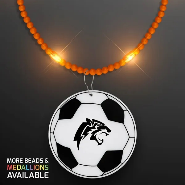 Still-Light Beads with Soccer Ball Medallions; Imprinted Pricing... from ASI 34194 ALightPromos