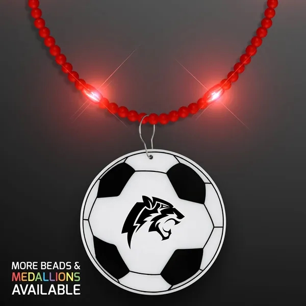 Still-Light Beads with Soccer Ball Medallions; Imprinted Pricing... from ASI 34194 ALightPromos