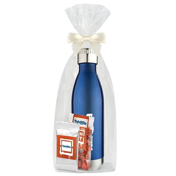 Insulated water bottle with chocolate basketballs... from ASI 71685 Midnite Snax® / Promo Revolution