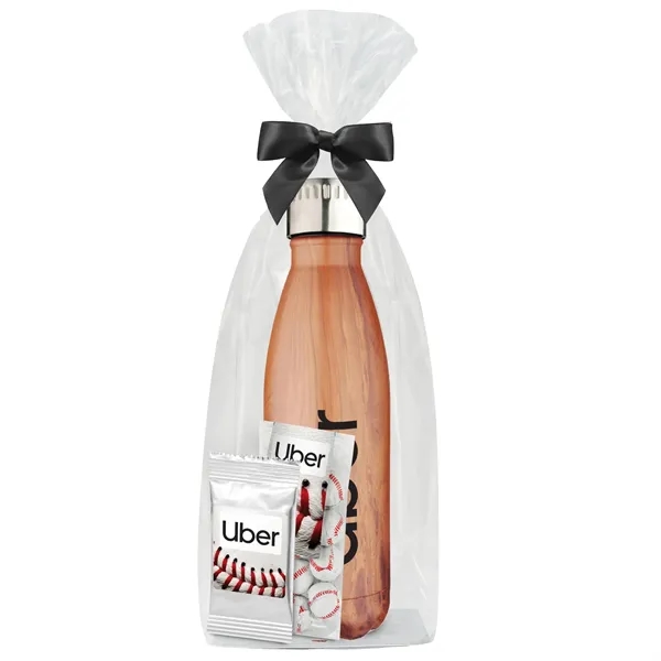 Insulated water bottle with chocolate basketballs... from ASI 71685 Midnite Snax® / Promo Revolution