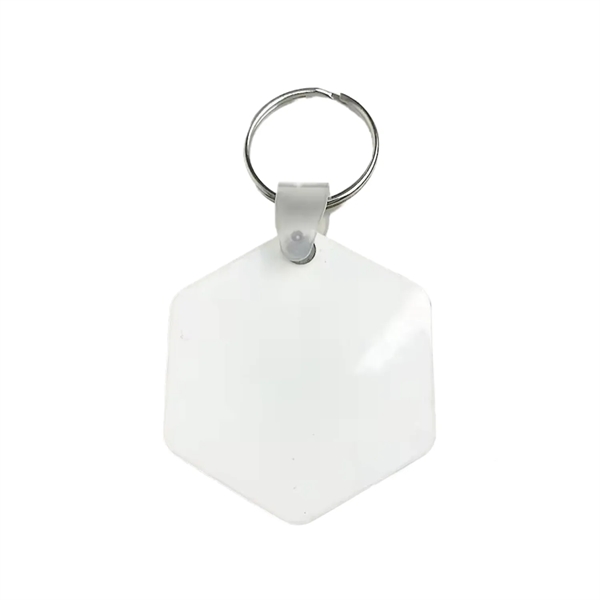 Hexagon shaped MDF keychain plus free sublimation heat transfer printing in... from ASI 37218 Athena Promo (tm)