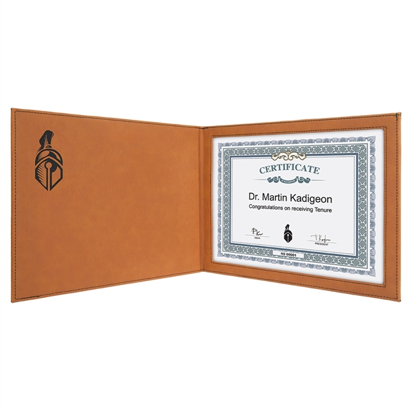 9" x 12" durable certificate holder made of rawhide leatherette that... from ASI 74601 Calico