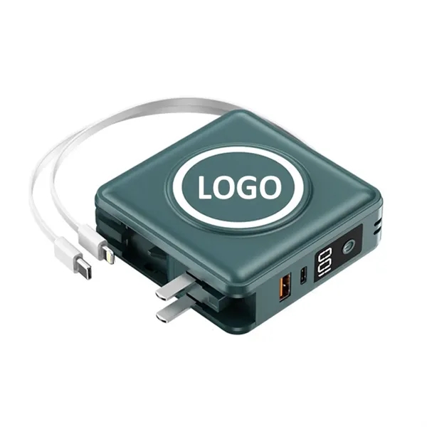 Magnetic power bank with built-in cable and AC charger -15000 mAh... from ASI 37218 Athena Promo (tm)