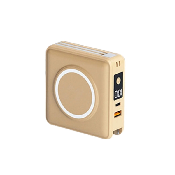 Magnetic power bank with built-in cable and AC charger -15000 mAh... from ASI 37218 Athena Promo (tm)