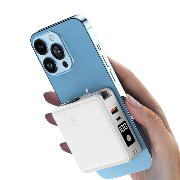 Magnetic power bank with built-in cable and AC charger -15000 mAh... from ASI 37218 Athena Promo (tm)