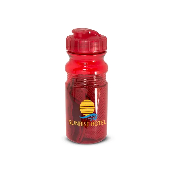20 oz. water bottle with lightweight, soft and breathable cooling towel.... from ASI 79530 Prime Line