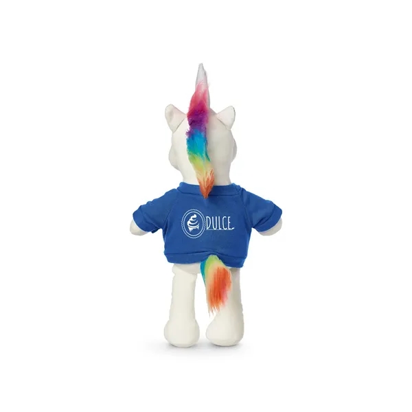 5.25" x 15" x 3.25" 100% polyester plush unicorn with customizable... from ASI 79530 Prime Line