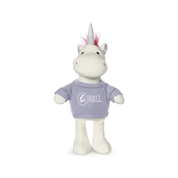 5.25" x 15" x 3.25" 100% polyester plush unicorn with customizable... from ASI 79530 Prime Line