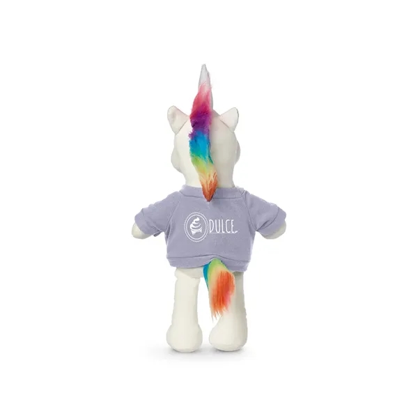 5.25" x 15" x 3.25" 100% polyester plush unicorn with customizable... from ASI 79530 Prime Line