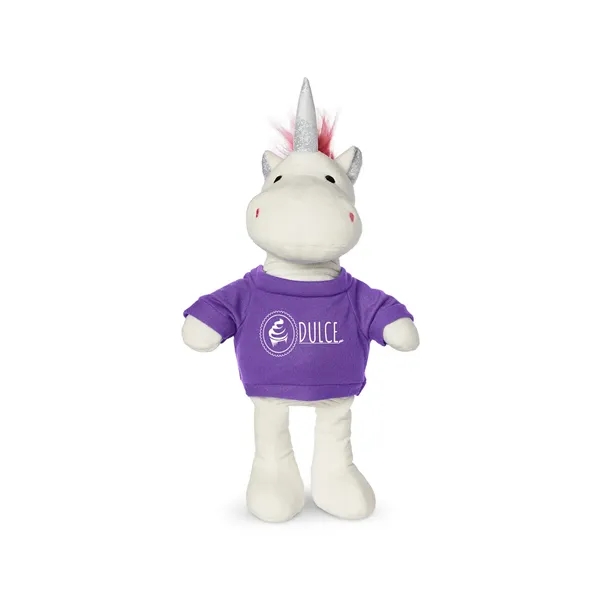 5.25" x 15" x 3.25" 100% polyester plush unicorn with customizable... from ASI 79530 Prime Line