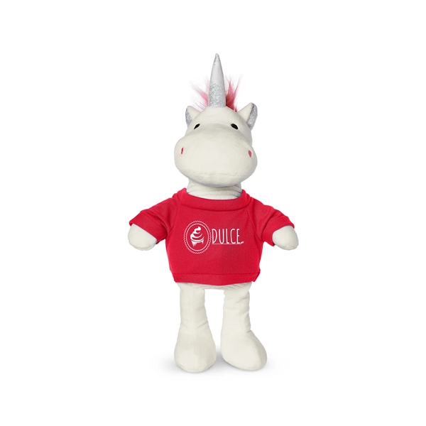 5.25" x 15" x 3.25" 100% polyester plush unicorn with customizable... from ASI 79530 Prime Line