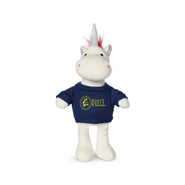 5.25" x 15" x 3.25" 100% polyester plush unicorn with customizable... from ASI 79530 Prime Line