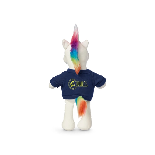 5.25" x 15" x 3.25" 100% polyester plush unicorn with customizable... from ASI 79530 Prime Line