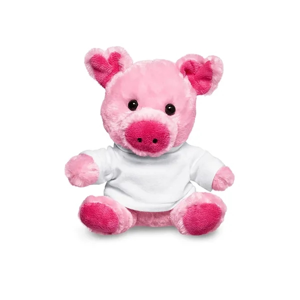 4" x 7.75" x 6" plush polyester pig in custom color... from ASI 79530 Prime Line