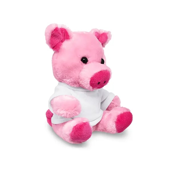 4" x 7.75" x 6" plush polyester pig in custom color... from ASI 79530 Prime Line
