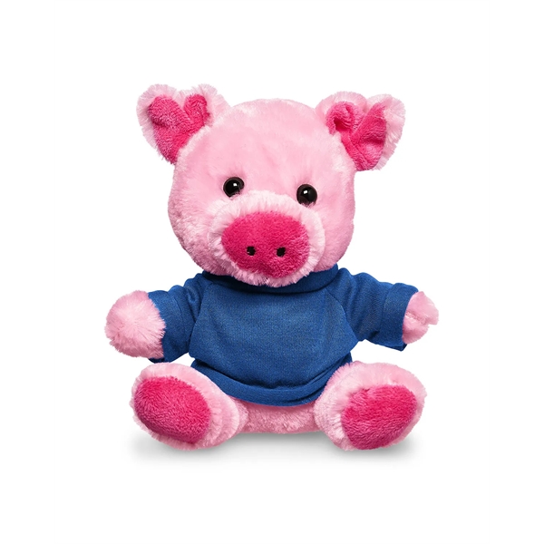 4" x 7.75" x 6" plush polyester pig in custom color... from ASI 79530 Prime Line
