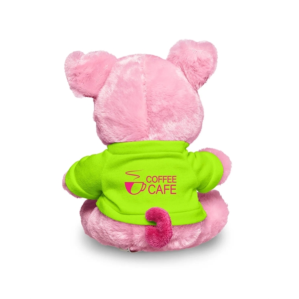 4" x 7.75" x 6" plush polyester pig in custom color... from ASI 79530 Prime Line