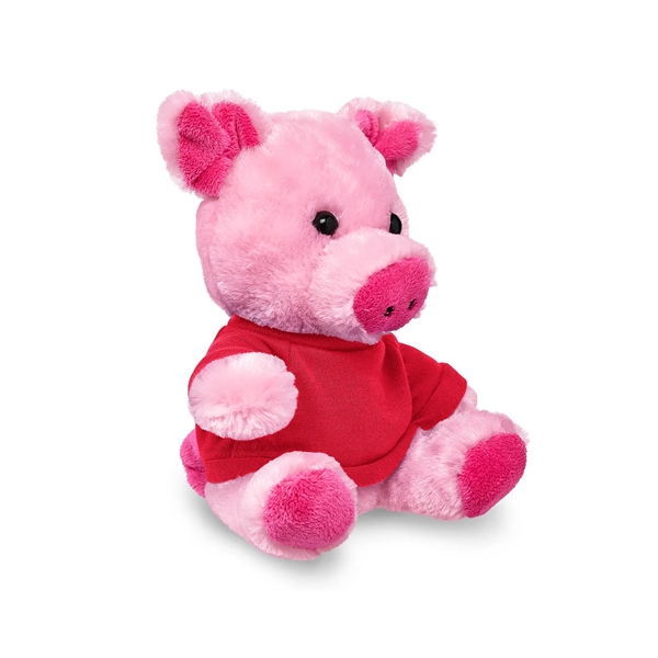 4" x 7.75" x 6" plush polyester pig in custom color... from ASI 79530 Prime Line