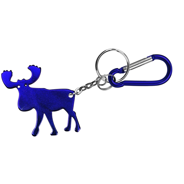 Elk shape bottle opener with key chain and carabiner... from ASI 74585 Nu Promo International / Nu Promo Line