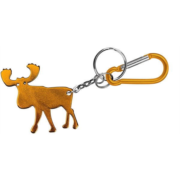 Elk shape bottle opener with key chain and carabiner... from ASI 74585 Nu Promo International / Nu Promo Line