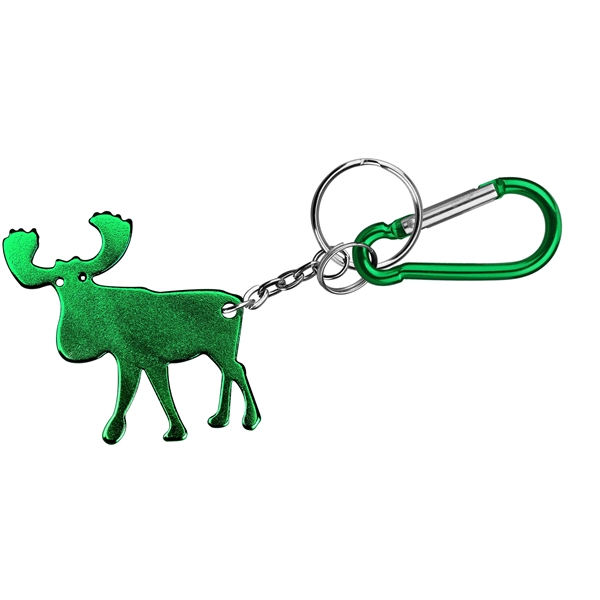 Elk shape bottle opener with key chain and carabiner... from ASI 74585 Nu Promo International / Nu Promo Line