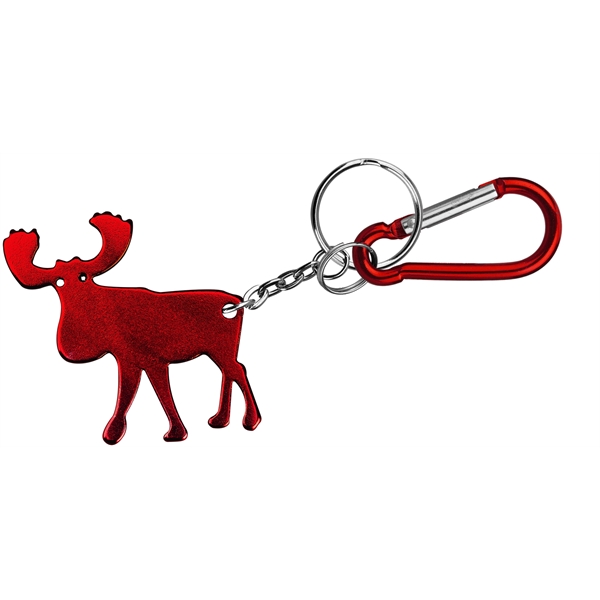 Elk shape bottle opener with key chain and carabiner... from ASI 74585 Nu Promo International / Nu Promo Line