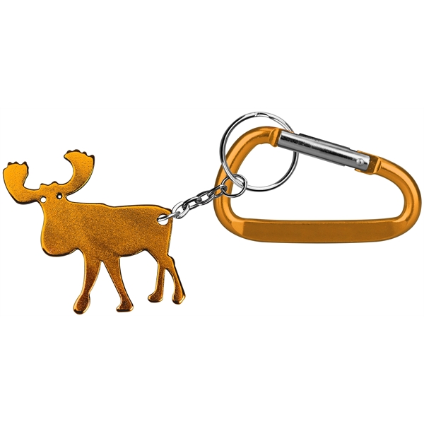 Elk shape bottle opener with key chain and carabiner... from ASI 74585 Nu Promo International / Nu Promo Line