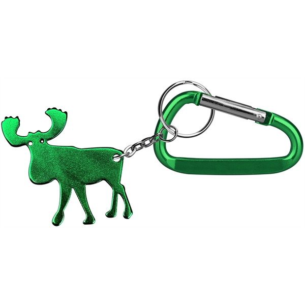 Elk shape bottle opener with key chain and carabiner... from ASI 74585 Nu Promo International / Nu Promo Line