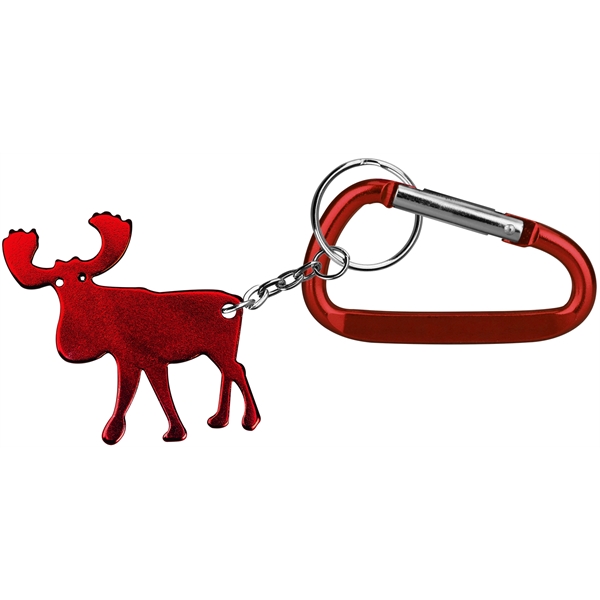 Elk shape bottle opener with key chain and carabiner... from ASI 74585 Nu Promo International / Nu Promo Line