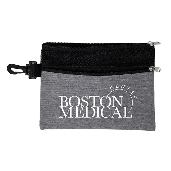 Zippered pouch made from 300D heathered polyester with colored accents.... from ASI 62660 Innovation Line