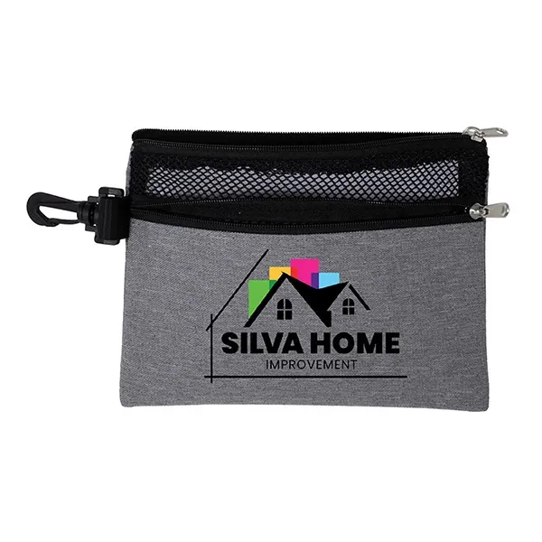 Zippered pouch made from 300D heathered polyester with colored accents.... from ASI 62660 Innovation Line