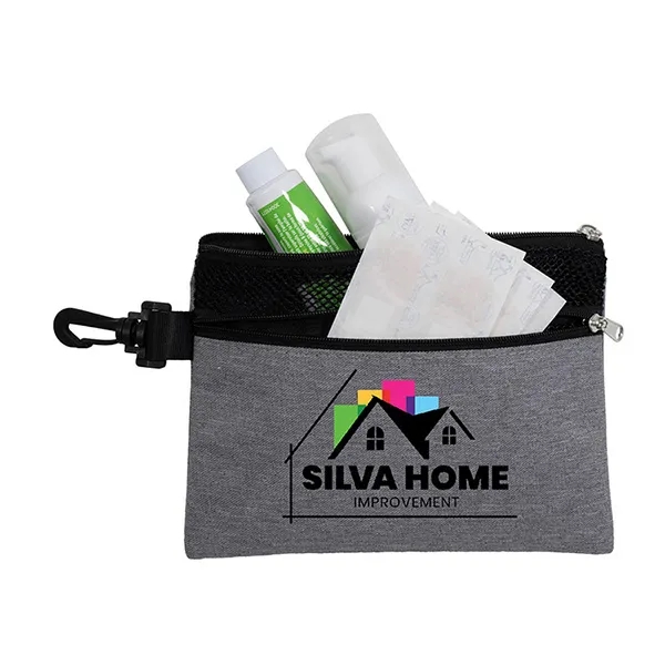 Zippered pouch made from 300D heathered polyester with colored accents.... from ASI 62660 Innovation Line