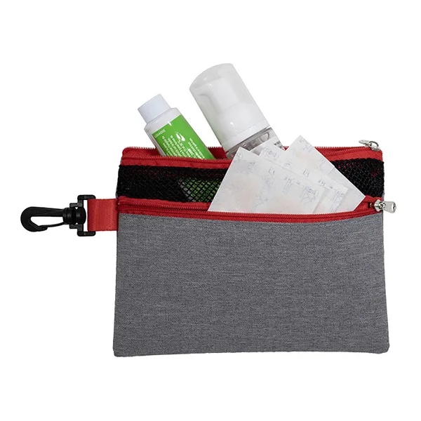 Zippered pouch made from 300D heathered polyester with colored accents.... from ASI 62660 Innovation Line