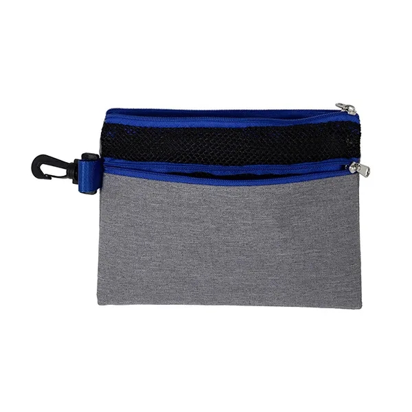 Zippered pouch made from 300D heathered polyester with colored accents.... from ASI 62660 Innovation Line