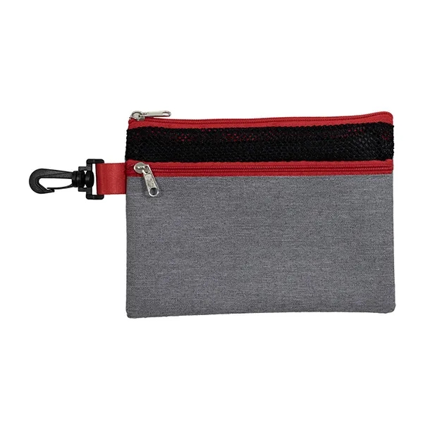 Zippered pouch made from 300D heathered polyester with colored accents.... from ASI 62660 Innovation Line