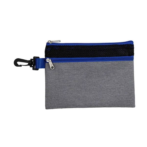 Zippered pouch made from 300D heathered polyester with colored accents.... from ASI 62660 Innovation Line