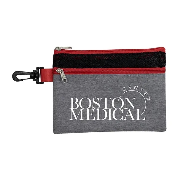 7" x 5" zippered pouch with colored accents and a black... from ASI 62660 Innovation Line