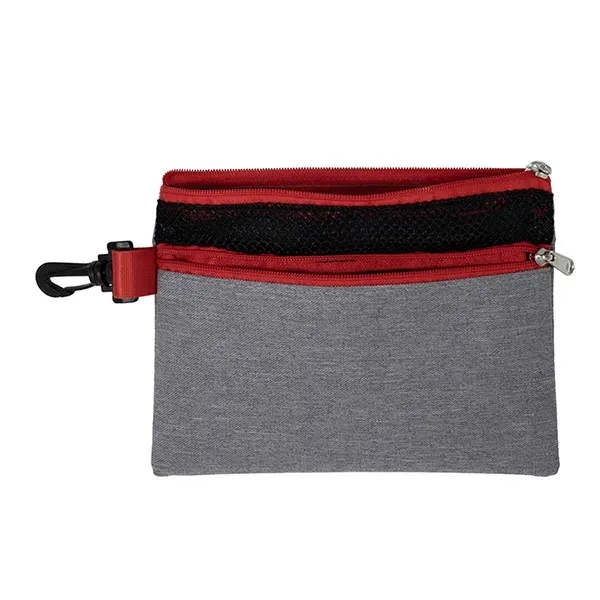 7" x 5" zippered pouch with colored accents and a black... from ASI 62660 Innovation Line