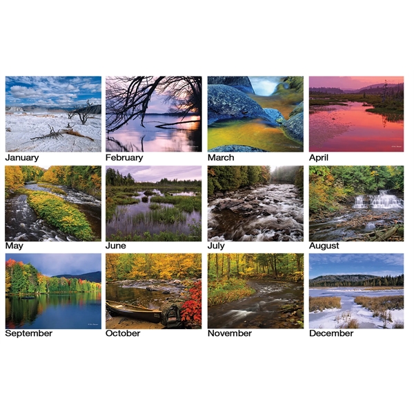 12 month calendar featuring relaxing photos of lakes, rivers, and streams.... from ASI 50873 Drum-Line / Drum-line Inc