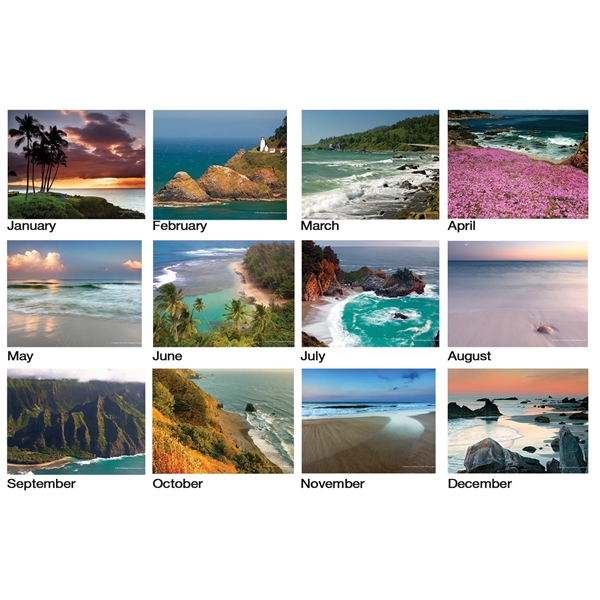 12 month calendar featuring photos of scenic American coasts.... from ASI 50873 Drum-Line / Drum-line Inc