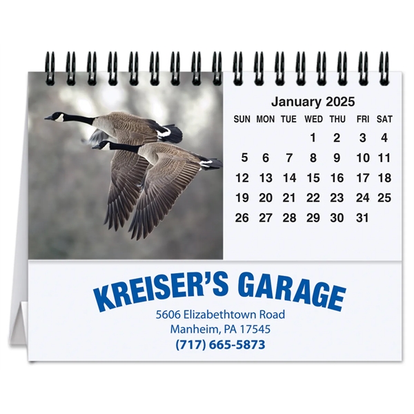 12 month tent desk calendar featuring photos of animals and birds... from ASI 50873 Drum-Line / Drum-line Inc