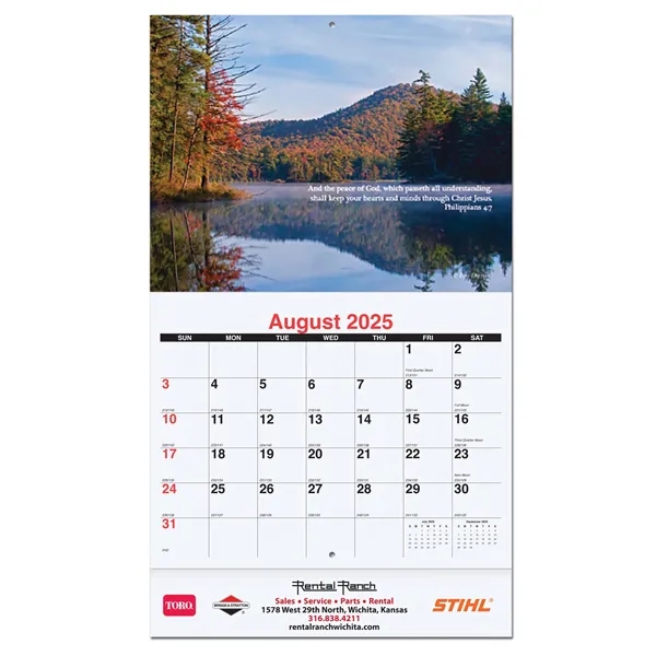 12 month wall calendar featuring scenic photos and inspirational scriptures.... from ASI 50873 Drum-Line / Drum-line Inc