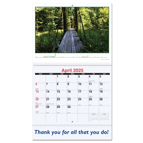 12 month wall calendar featuring scenic landscapes and motivational quotations.... from ASI 50873 Drum-Line / Drum-line Inc